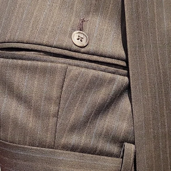 Men's Kenneth Cole Brown Pinstripe Suit (Blazer and Slacks)